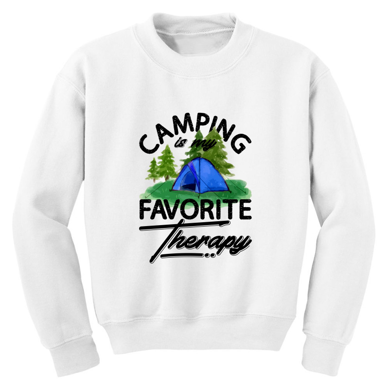 Camping Is My Favorite Therapy For Light Youth Sweatshirt by autlu2024 | Artistshot