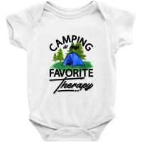 Camping Is My Favorite Therapy For Light Baby Bodysuit | Artistshot