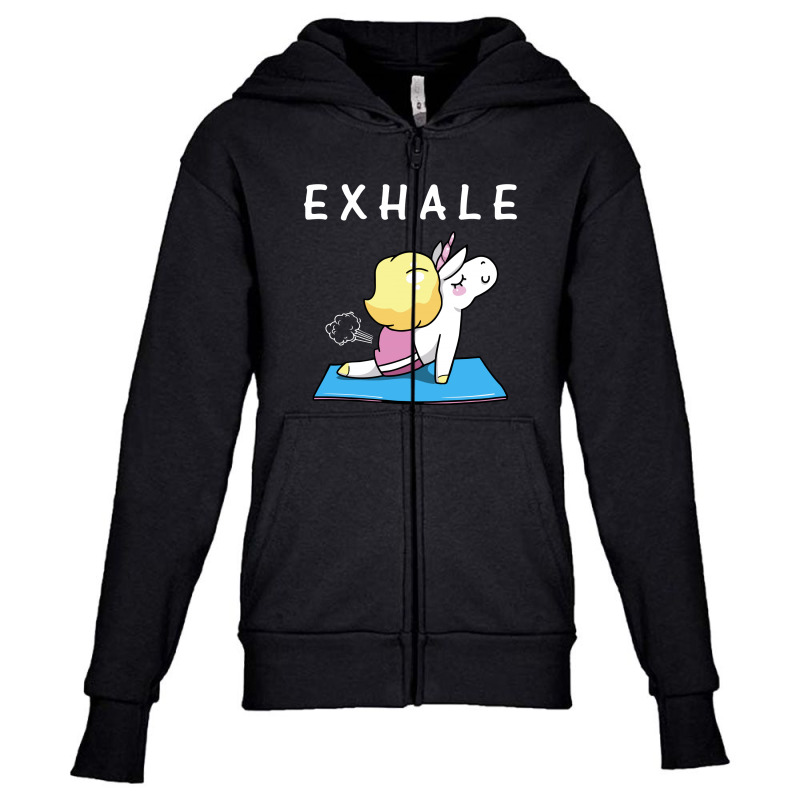 Exhale Unicorn For Dark Youth Zipper Hoodie | Artistshot