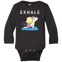 Exhale Unicorn For Dark Long Sleeve Baby Bodysuit | Artistshot