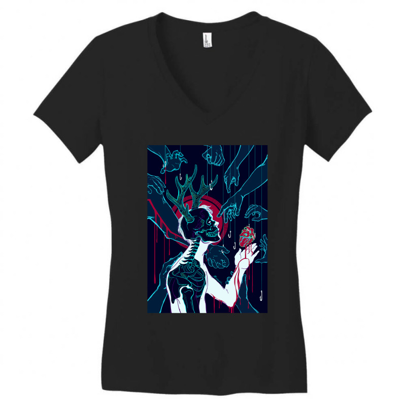 Vintage Classic Cartoon  Horror Movie Arts Characters Women's V-Neck T-Shirt by BraylonArtists | Artistshot