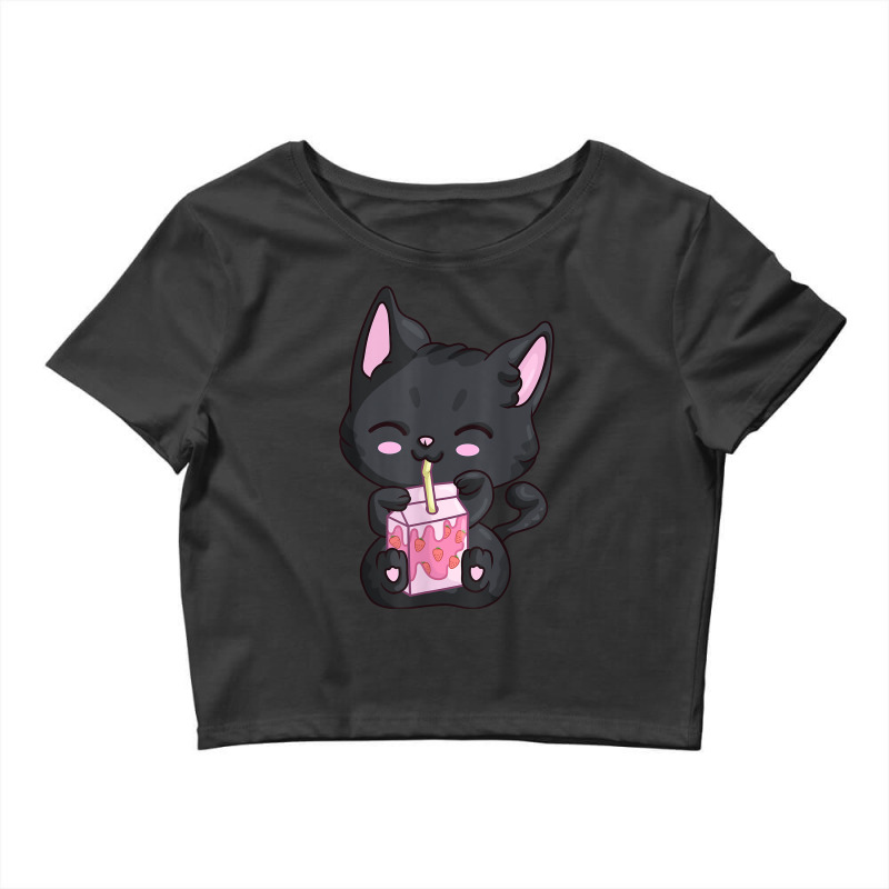 Anime Kawaii Neko For Women Girls Strawberry Milkshake Cat Crop Top by MarquesDesign | Artistshot