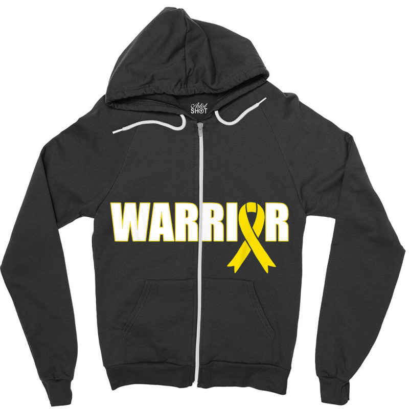 Bone Cancer Warrior Sarcoma Yellow Ribbon Zipper Hoodie | Artistshot