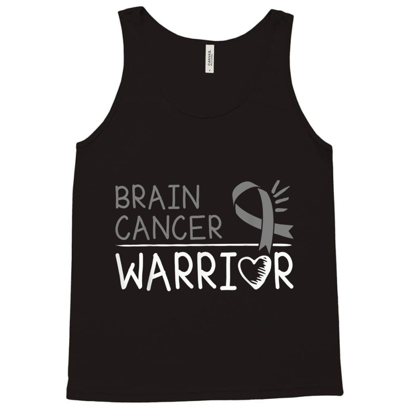 Brain Cancer Warrior Gray Awareness Ribbon Tank Top | Artistshot