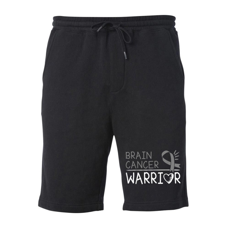 Brain Cancer Warrior Gray Awareness Ribbon Fleece Short | Artistshot