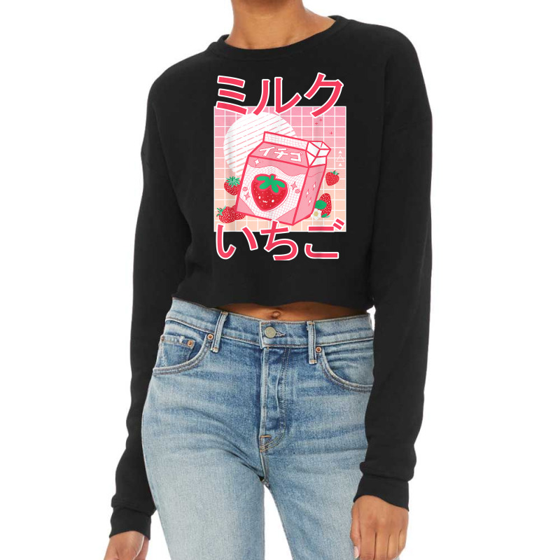 Anime  Kawaii Anime Japanese Strawberry Milkshake Cropped Sweater by MarquesDesign | Artistshot