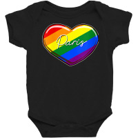 Womens Lgbt Pride Heart   First Name Paris Rainbow Hearts Love V Neck Baby Bodysuit | Artistshot