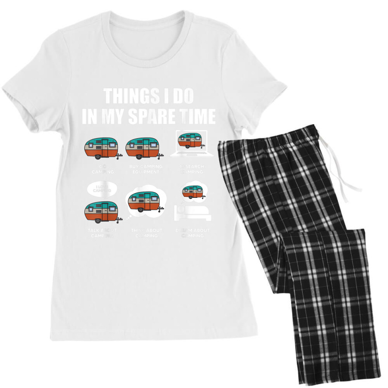 Camping Things I Do In My Spare Time Funny Camper Day Gifts Women's Pajamas Set by HailieDesign | Artistshot