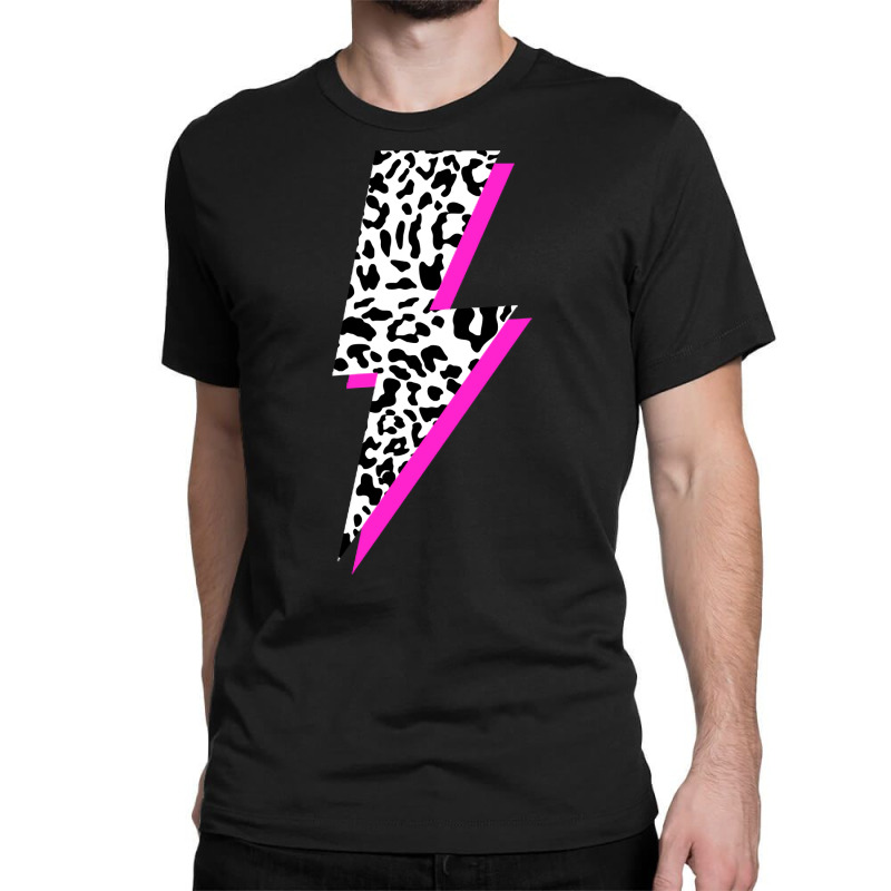 Leopard Lightning Bolt Pink Shadow Cheetah Graphic Print Sweatshirt Classic T-shirt by beansidpeelleo | Artistshot