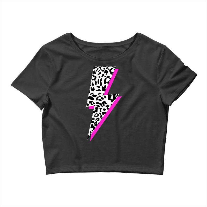 Leopard Lightning Bolt Pink Shadow Cheetah Graphic Print Sweatshirt Crop Top by beansidpeelleo | Artistshot