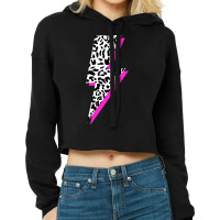 Leopard Lightning Bolt Pink Shadow Cheetah Graphic Print Sweatshirt Cropped Hoodie | Artistshot