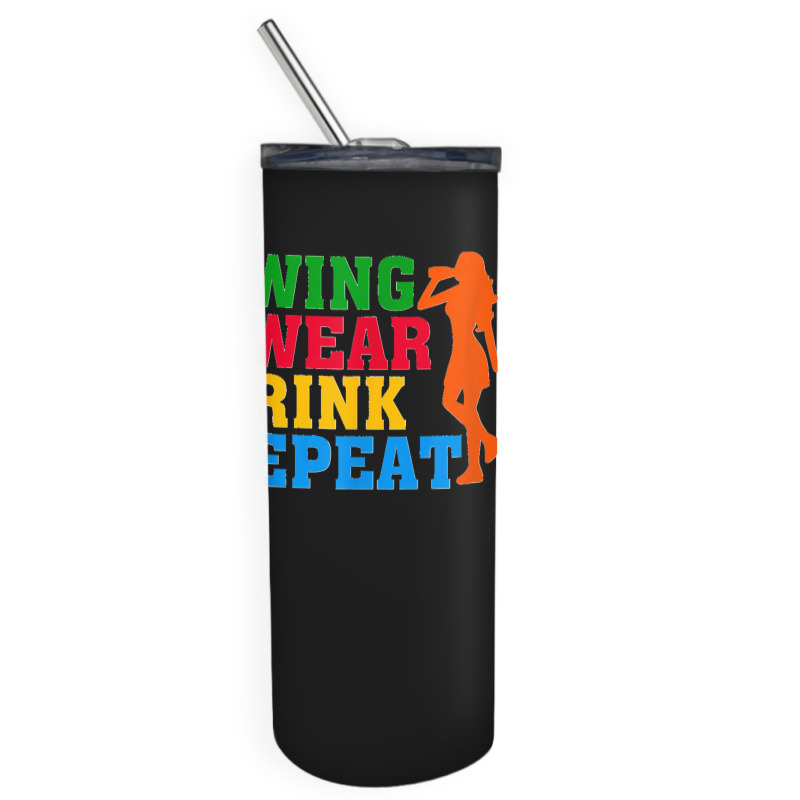 Funny Women Golfer Golf Lover Swing Swear Drink Repeat Skinny Tumbler | Artistshot