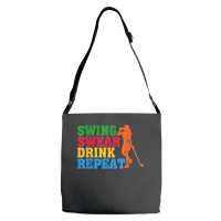 Funny Women Golfer Golf Lover Swing Swear Drink Repeat Adjustable Strap Totes | Artistshot