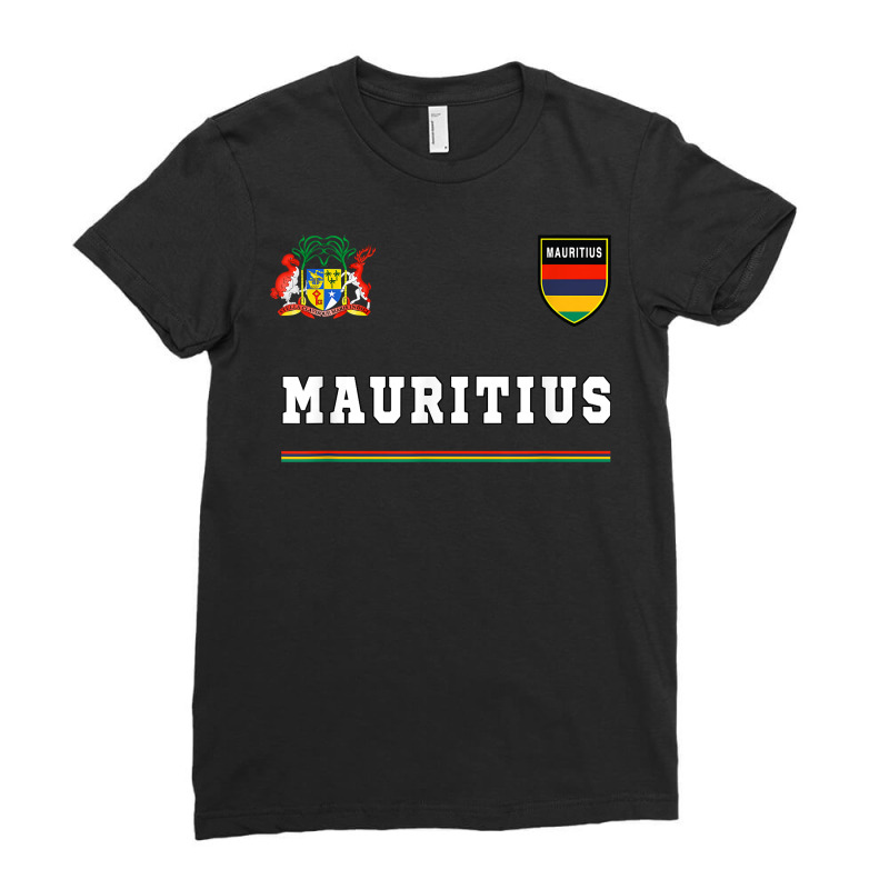 Mauritius T Shirt Sportsoccer Jersey Tee Flag Football T Shirt Ladies Fitted T-Shirt by zagelmaglime | Artistshot