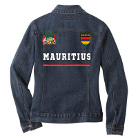 Mauritius T Shirt Sportsoccer Jersey Tee Flag Football T Shirt Ladies Denim Jacket | Artistshot