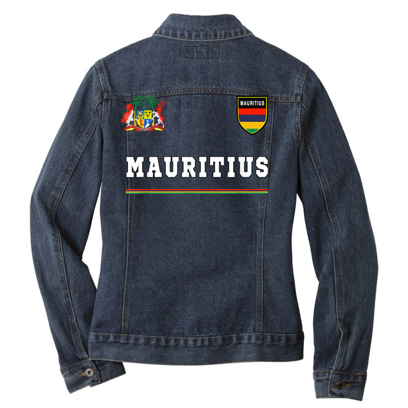 Mauritius T Shirt Sportsoccer Jersey Tee Flag Football T Shirt Ladies Denim Jacket by zagelmaglime | Artistshot