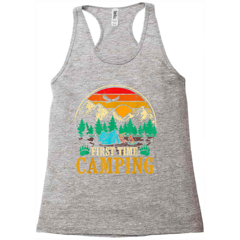 First Time Camping Funny Camper Lover Gift Racerback Tank by HailieDesign | Artistshot