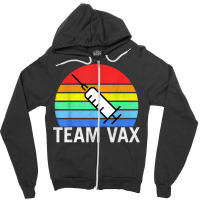 Team Vaccine Pro Vaccine Vaccination Retro Vintage T Shirt Zipper Hoodie | Artistshot