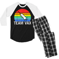 Team Vaccine Pro Vaccine Vaccination Retro Vintage T Shirt Men's 3/4 Sleeve Pajama Set | Artistshot