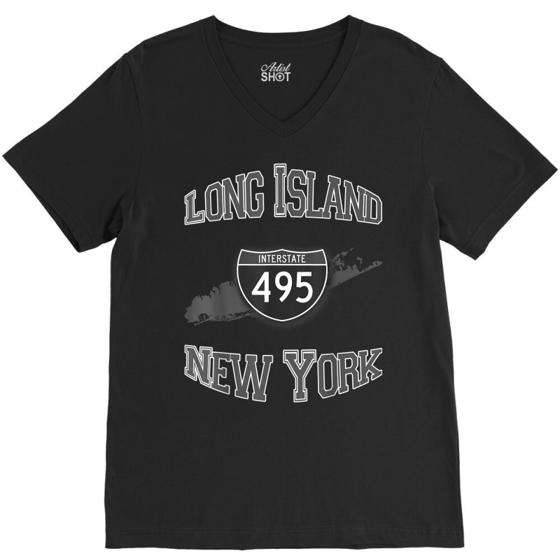 Long Island New York Interstate 495 T Shirt V-Neck Tee by KaseeDheera | Artistshot