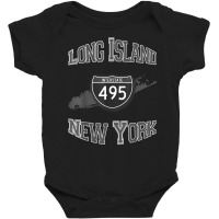 Long Island New York Interstate 495 T Shirt Baby Bodysuit | Artistshot