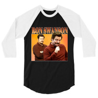 Character Animated Swanson Gifts Men 3/4 Sleeve Shirt | Artistshot