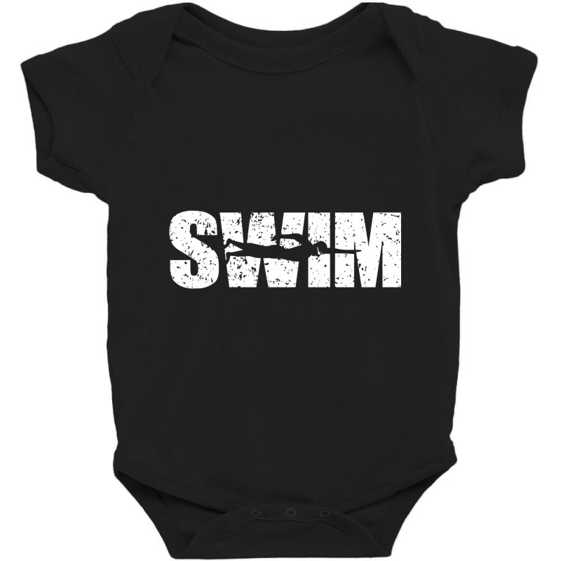 Distressed Look Swimming Gift For Swimmers Pullover Hoodie Baby Bodysuit by sieuduong86 | Artistshot