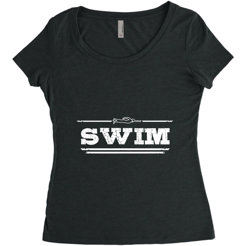 Distressed Look Swimming Gift For Swimmers T Shirt Women's Triblend Scoop T-shirt by sieuduong86 | Artistshot