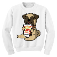 Pug Eating Instant Ramen Noodles Dog T Shirt Youth Sweatshirt | Artistshot