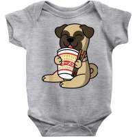 Pug Eating Instant Ramen Noodles Dog T Shirt Baby Bodysuit | Artistshot