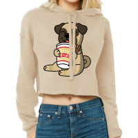 Pug Eating Instant Ramen Noodles Dog T Shirt Cropped Hoodie | Artistshot