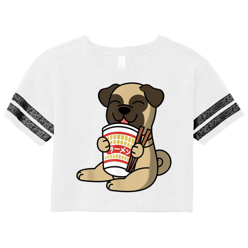 Pug Eating Instant Ramen Noodles Dog T Shirt Scorecard Crop Tee by sowleomballoucgp | Artistshot