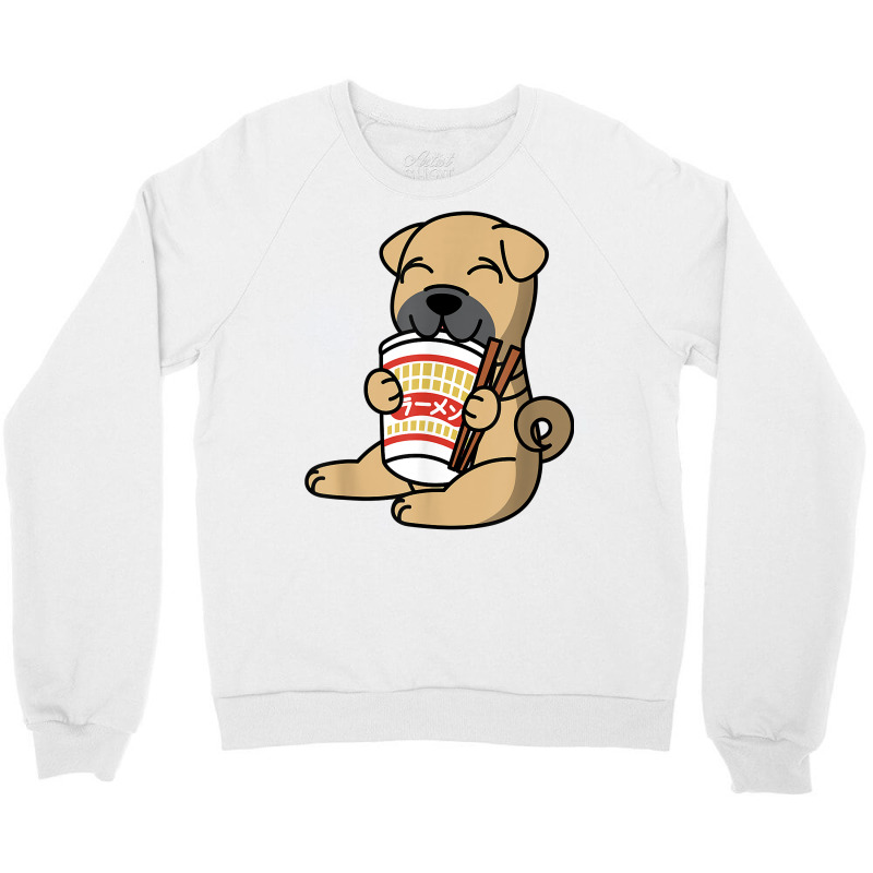 Shar Pei Eating Instant Ramen Noodles Dog T Shirt Crewneck Sweatshirt by sowleomballoucgp | Artistshot