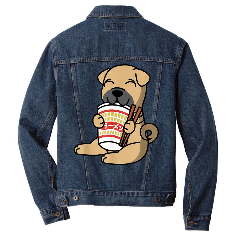 Shar Pei Eating Instant Ramen Noodles Dog T Shirt Men Denim Jacket by sowleomballoucgp | Artistshot