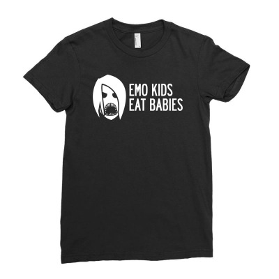 Emo Kids Eat Babies Ladies Fitted T-shirt Designed By Icang Waluyo
