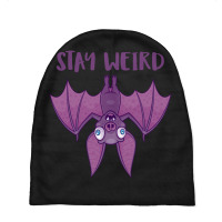 Stay Weird Cartoon Bat Baby Beanies | Artistshot