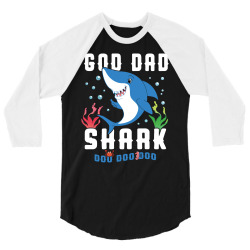 god dad shark family matching 3/4 Sleeve Shirt | Artistshot