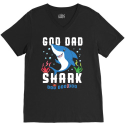 god dad shark family matching V-Neck Tee | Artistshot