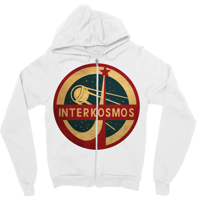 Vintage Interkosmos Space Program Sputnik Satellite Zipper Hoodie | Artistshot