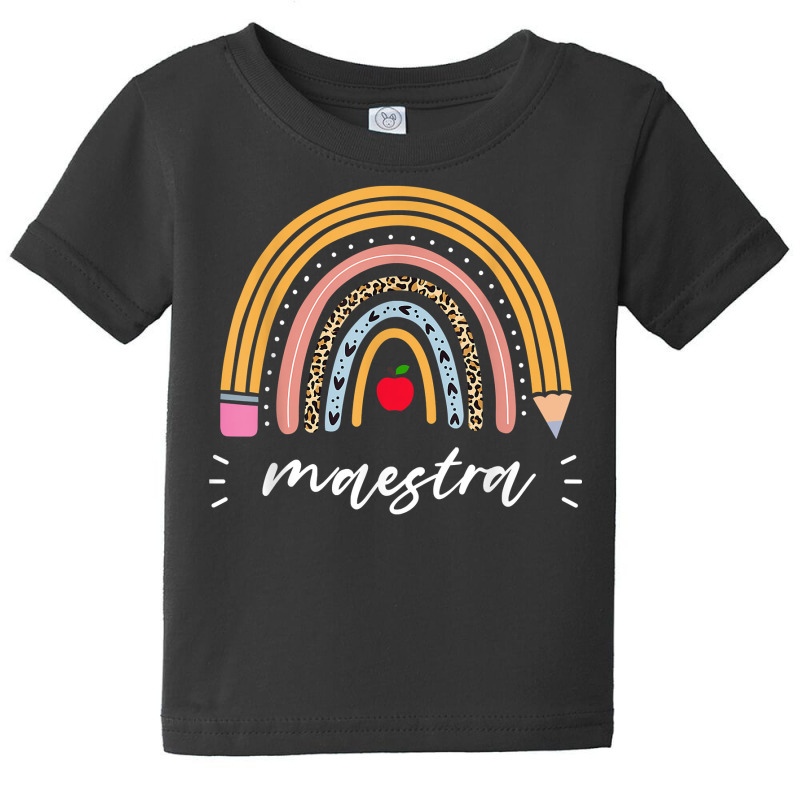 Maestra Bilingual Leopard Rainbow Regalos Spanish Teacher T Shirt Baby Tee by sindtnojoesphi | Artistshot