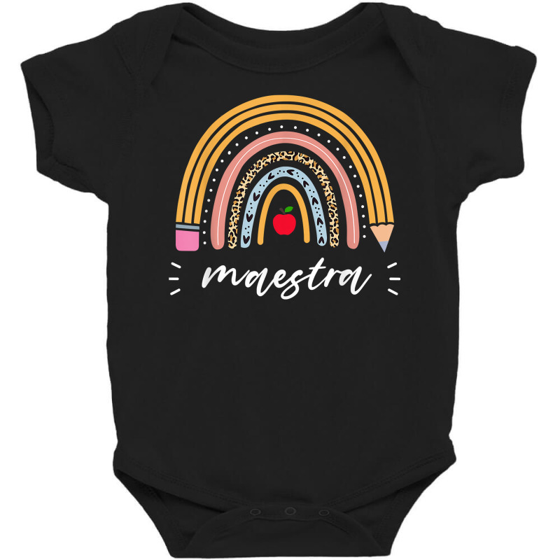 Maestra Bilingual Leopard Rainbow Regalos Spanish Teacher T Shirt Baby Bodysuit by sindtnojoesphi | Artistshot