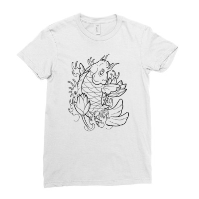 Goldfish Of Heaven Ladies Fitted T-shirt Designed By Icang Waluyo