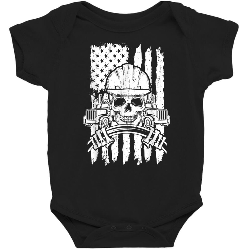 Truck Driver Patriotic Trucker Independence Day Teamster T Shirt Baby Bodysuit by koleuuwla | Artistshot