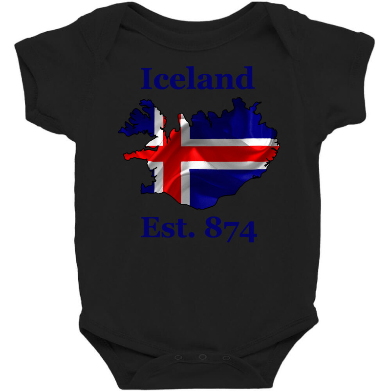 Iceland Flag Est. 874   Nordic Viking Pride Pullover Hoodie Baby Bodysuit by crudobdorrellat | Artistshot