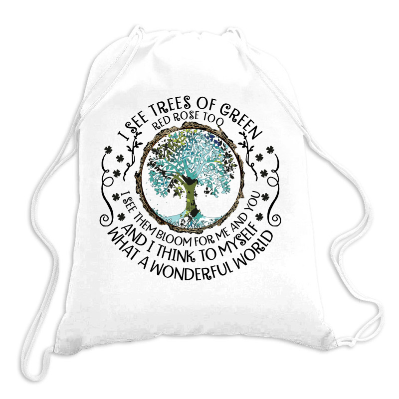 And I Think To Myself What A Wonderful Word Shirt Drawstring Bags | Artistshot