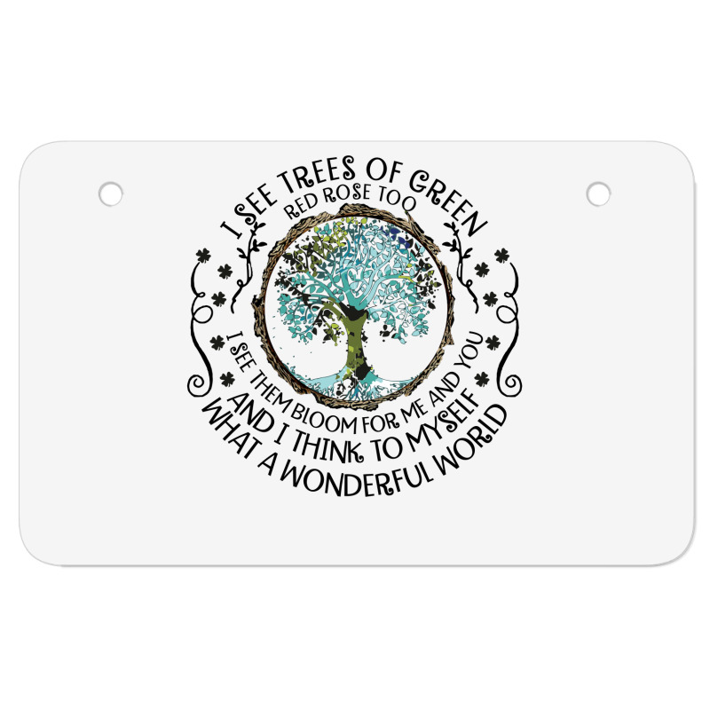 And I Think To Myself What A Wonderful Word Shirt Atv License Plate | Artistshot