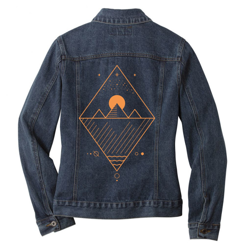 Sun God Pharaoh Crook Ladies Denim Jacket by bardol fbay | Artistshot