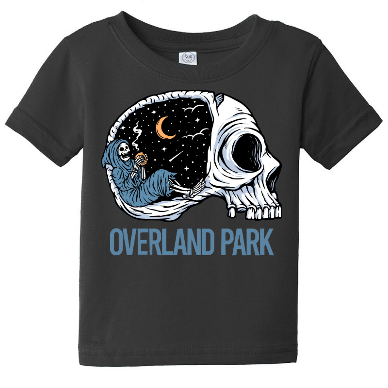 Overland Park T  Shirt Chilling Skeleton Overland Park T  Shirt Baby Tee by strategicwastes | Artistshot