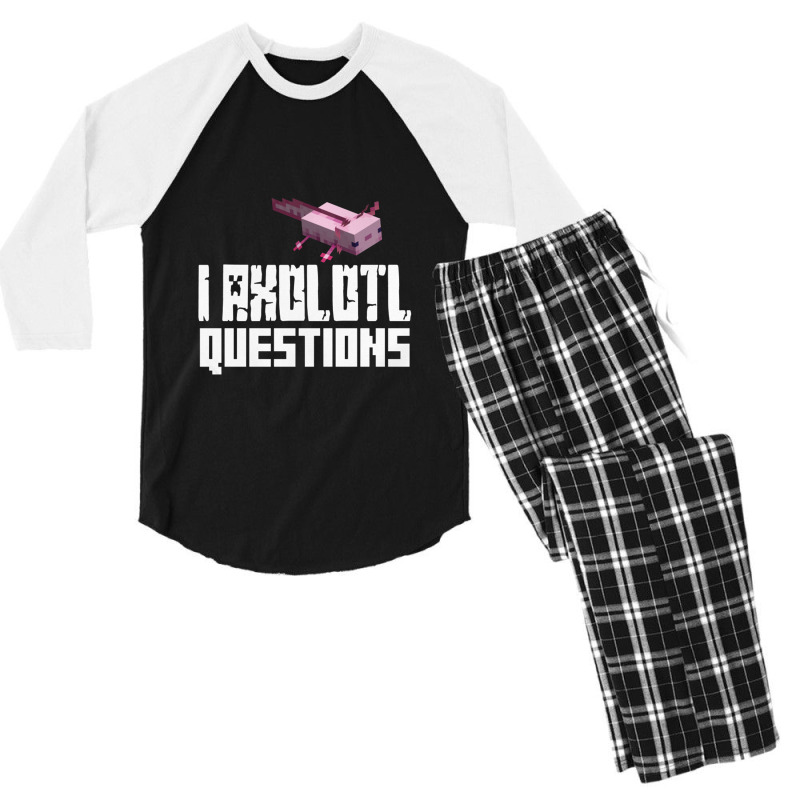 I  Questions   Mine Craft Men's 3/4 Sleeve Pajama Set | Artistshot