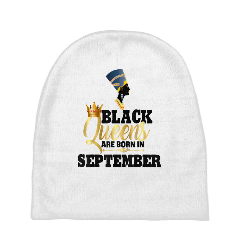 Black Queens Born September Birthday Women Nefertiti Egypt T Shirt Baby Beanies | Artistshot